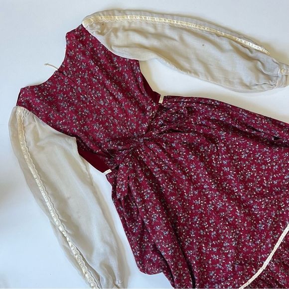 Gunne Sax Burgundy and Cream Midi Dress - Picture 8 of 15